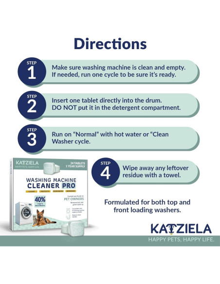 Tabletas Limpiadoras Katziela Pro - 24 Unidades para Lavadora