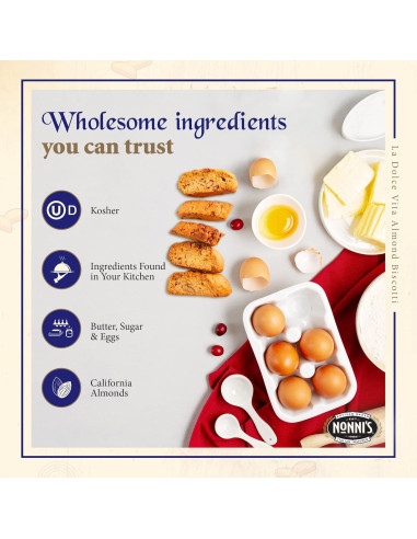 Biscotti de Almendra Nonni - 2 Tarros de 964g - Galletas Italianas