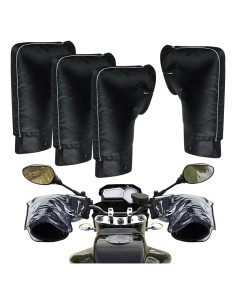 Guantes de Manillar para Motocicleta Hanaive - 2 Juegos Impermeables