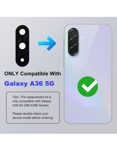 Kit Reemplazo Cristal Lente Cámara Samsung Galaxy A36 - 3 Paquetes