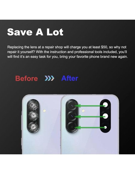 Kit Reemplazo Cristal Lente Cámara Samsung Galaxy A36 - 3 Paquetes