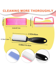 Kit de 8 Cepillos de Uñas ROSVIDY con Mango Antideslizante 2