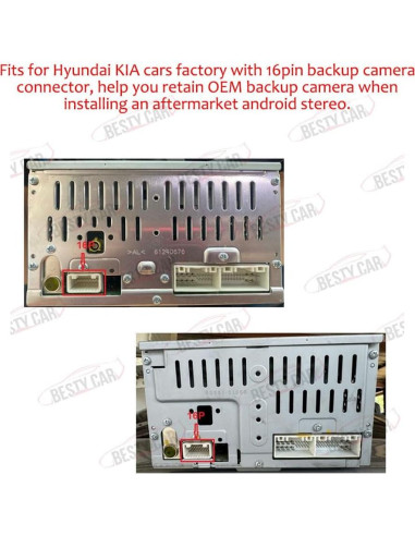 Adaptador de cable de video de cámara de reversa Hyundai Kia 16 pines