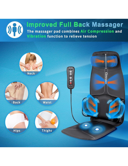 Cojín de Masaje para Espalda Comrelax CO-6005 3 Modos 3 Intensidades