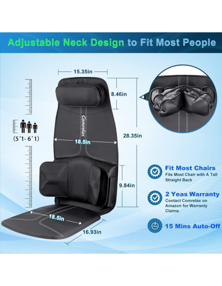 Cojín de Masaje para Espalda Comrelax CO-6005 3 Modos 3 Intensidades