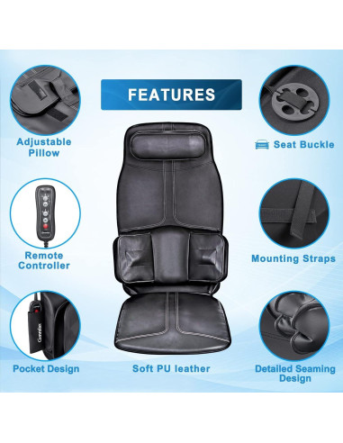 Cojín de Masaje para Espalda Comrelax CO-6005 3 Modos 3 Intensidades