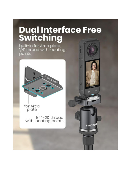 Placa de Liberación Rápida en L ROZOER para Insta360 X5/X4/X3