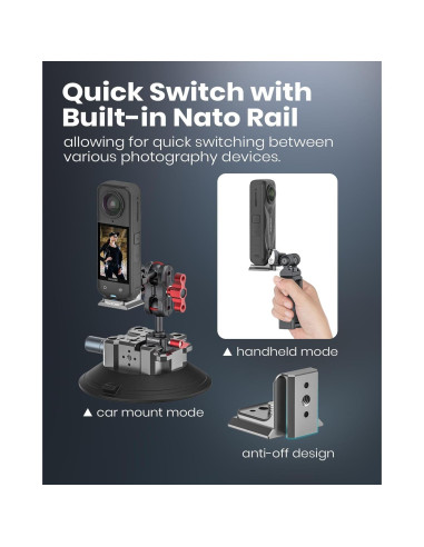 Placa de Liberación Rápida en L ROZOER para Insta360 X5/X4/X3