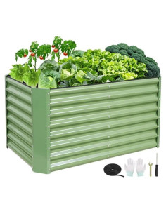 Cama de Jardín Elevada GoCampDirect 1.22x0.61x0.61m Verde Oliva