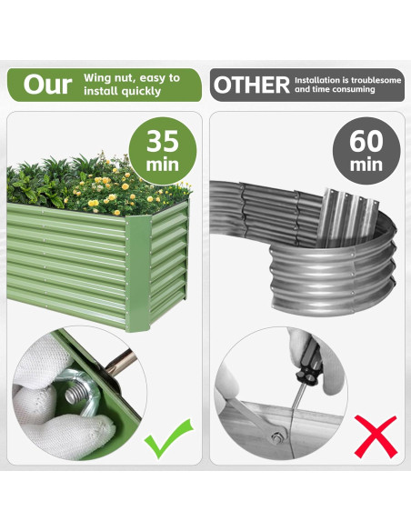 Cama de Jardín Elevada GoCampDirect 1.22x0.61x0.61m Verde Oliva