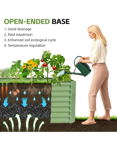 Cama de Jardín Elevada GoCampDirect 1.22x0.61x0.61m Verde Oliva