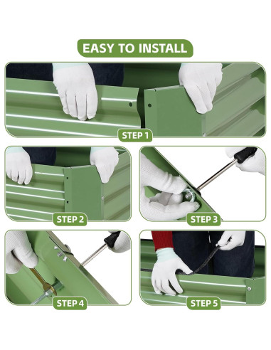 Cama de Jardín Elevada GoCampDirect 1.22x0.61x0.61m Verde Oliva