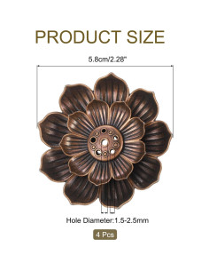 Kit de Soporte para Incienso uxcell - 4 Piezas Cobre 2