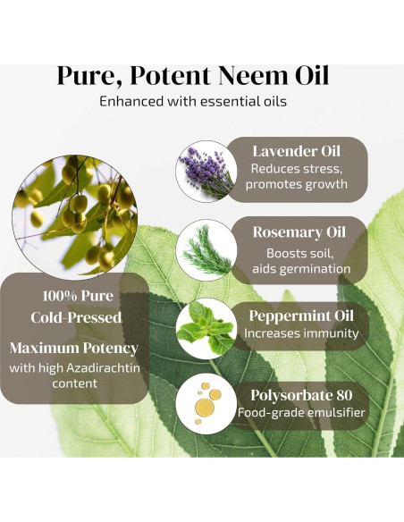 Aceite de Neem para Plantas 80 ml con Aceites Esenciales