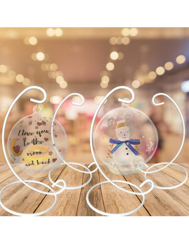 Soportes para Adornos de Metal Blanco BANBERRY - Juego de 8 - 28 cm