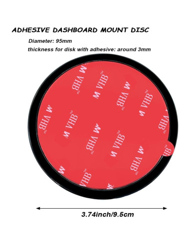 Paquete de 2 Discos de Montaje Adhesivos 95mm AYWFEY
