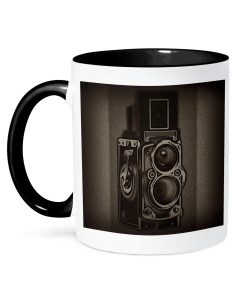 Taza 3dRose de cerámica 11oz cámara vintage TLR bicolor