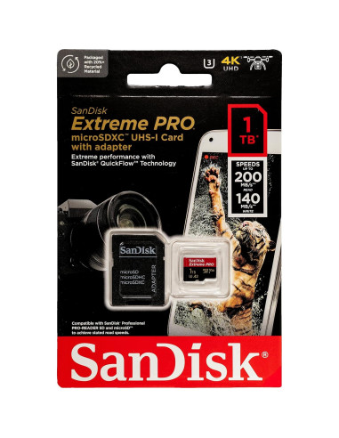 Tarjeta MicroSD SanDisk Extreme Pro 1TB 200MB/s + Lector