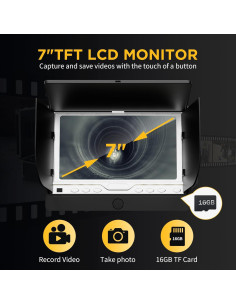 Cámara de Inspección de Tuberías OKK 50m, Pantalla 7" LCD 2