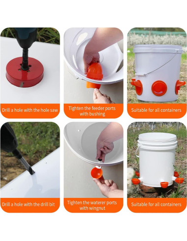 Kit Comedero Automático para Pollos GIGULES 12 Unidades