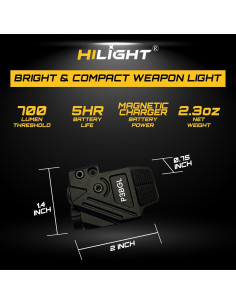 Linterna HiLight Tactical P3BGL 500 Lúmenes LED y Láser Azul/Verde 2