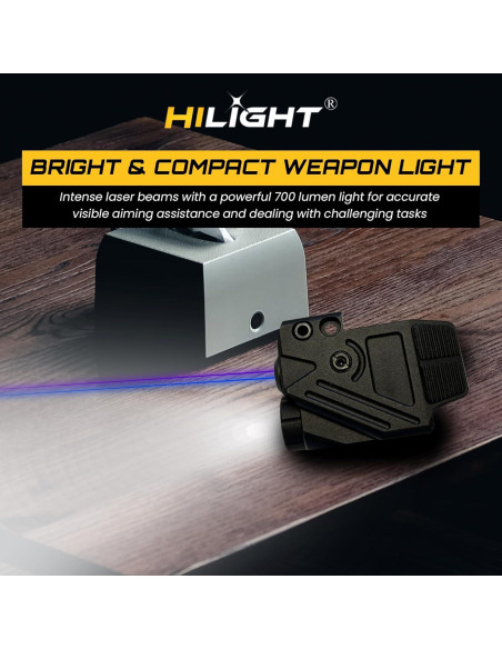 Linterna HiLight Tactical P3BGL 500 Lúmenes LED y Láser Azul/Verde
