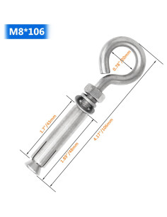 Anclajes de Pared de Concreto CUKAYO M8 106mm Acero Inoxidable 2