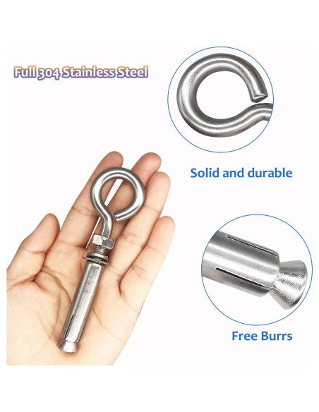 Anclajes de Pared de Concreto CUKAYO M8 106mm Acero Inoxidable