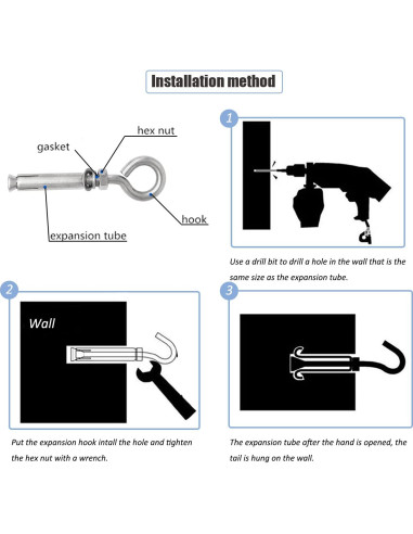 Anclajes de Pared de Concreto CUKAYO M8 106mm Acero Inoxidable