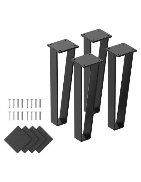 Conjunto de 4 patas de mesa Orgerphy 30 cm metal negro