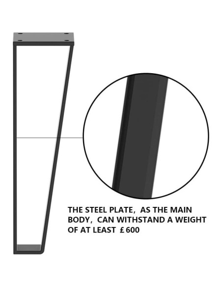 Conjunto de 4 patas de mesa Orgerphy 30 cm metal negro