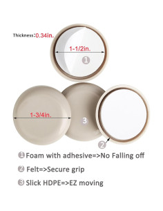 40 Deslizadores de Muebles Autoadhesivos Liyic 4.45cm 2