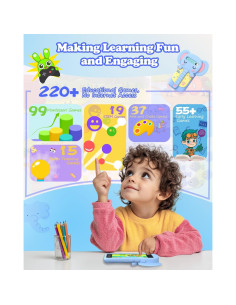 Teléfono Juguete Inteligente MOMILLA Azul Claro 3.97" 220 Juegos 2