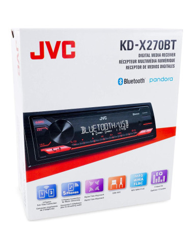 Estéreo de Coche JVC KD-X270BT Bluetooth USB 50W AM/FM