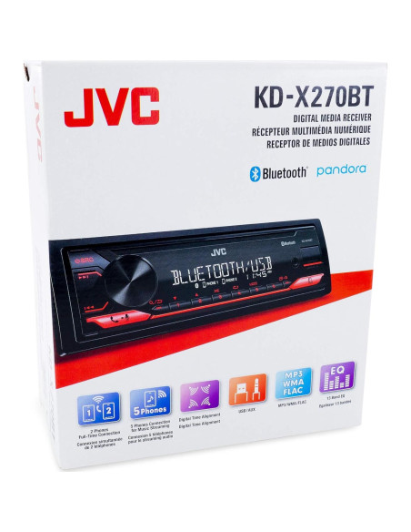 Estéreo de Coche JVC KD-X270BT Bluetooth USB 50W AM/FM