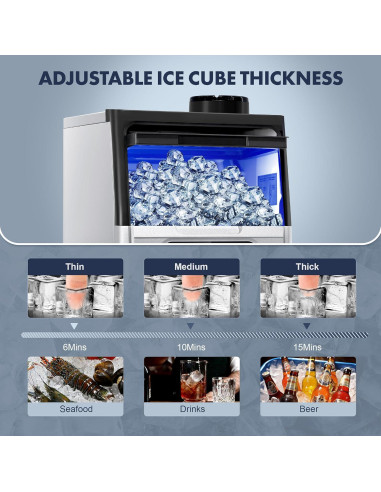 Máquina de Hielo Comercial Zomagas 100 kg/24H Doble Entrada