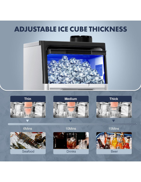 Máquina de Hielo Comercial Zomagas 100 kg/24H Doble Entrada