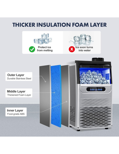 Máquina de Hielo Comercial Zomagas 100 kg/24H Doble Entrada