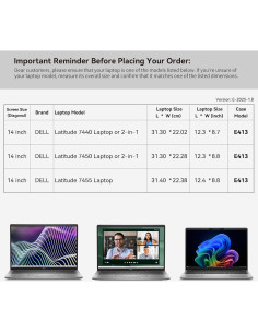 Funda para Laptop Smatree DELL Pro 14 PA14250 Negra E413 2