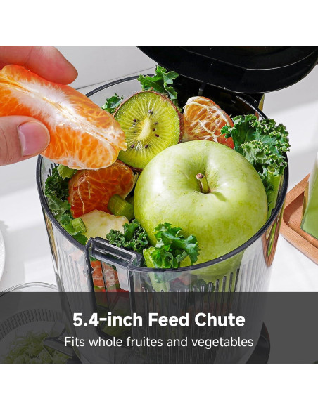 Extractor de Jugo AMZCHEF ZM1902B, Acero Inoxidable, 200W