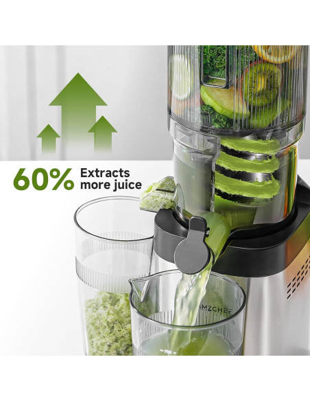 Extractor de Jugo AMZCHEF ZM1902B, Acero Inoxidable, 200W