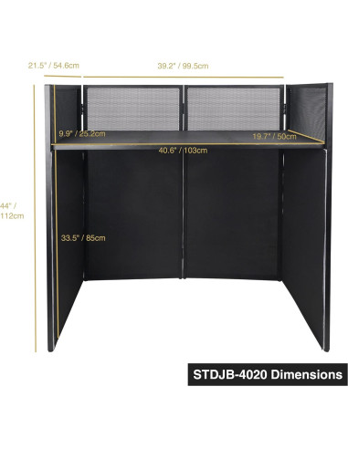 Cabina de DJ Profesional Sound Town STDJB-4020 con Paneles