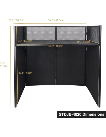 Cabina de DJ Profesional Sound Town STDJB-4020 con Paneles