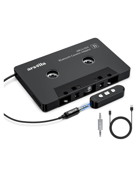 Adaptador de Cassette a Aux Arsvita Bluetooth 5.1 Negro