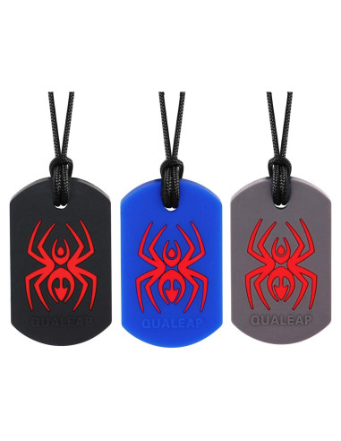 Collar Masticable Sensorial Spider QuaLeap - Paquete de 3