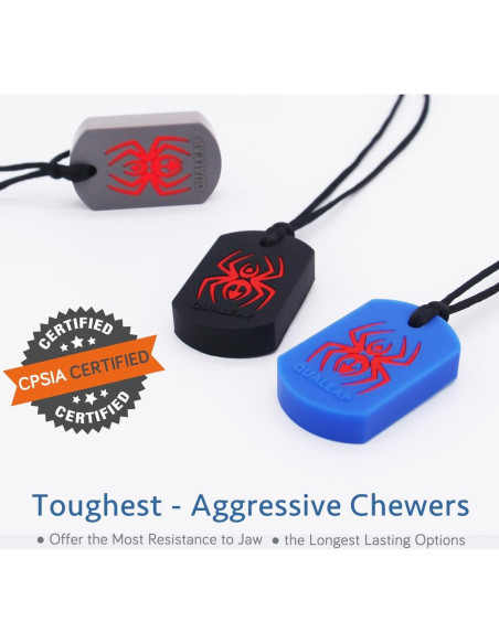 Collar Masticable Sensorial Spider QuaLeap - Paquete de 3