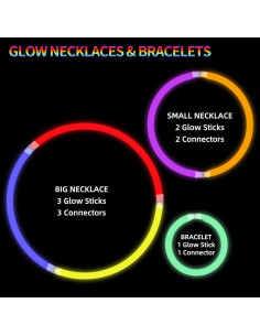 Palos de Luz Brillantes AIVANT 70 Piezas 20 cm con Conectores 2