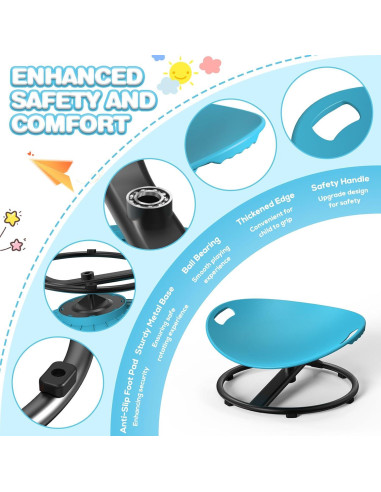 Silla giratoria sensorial para niños autistas Yongkang - Azul