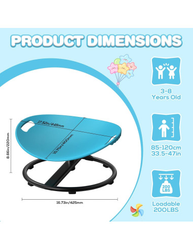 Silla giratoria sensorial para niños autistas Yongkang - Azul