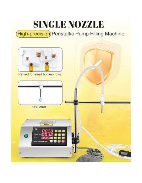 Máquina de llenado automático 29.57-3485.5 ml + 2.96-148.83 ml Máquina de llenado automático 29.57-3485.5 ml + 2.96-148.83 ml